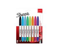 Sharpie rotulador permanente de doble punta | puntas fina y ultrafina | colores surtidos | paquete de 8 marcadores | material escolar ideal