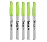 Sharpie - Rotulador permanente de punta fina, 5 unidades por paquete, color lima