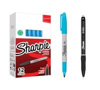 Sharpie Rotulador permanente fino verde lima - Caja de 12 bolígrafos S-Gel de 0,7 mm, tinta permanente, impermeable, escritura suave, para oficina, escuela, etiquetado y planificación
