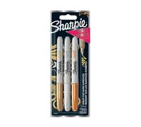 Sharpie rotuladores metálicos permanentes | punta fina | colores surtidos | paquete de 3 marcadores metálicos