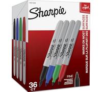 Sharpie - Rotulador, punta fina, 12 unidades), color negro, color varios colores 36 Stück