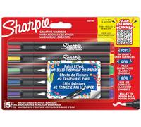 Rotuladores acrílicos creativos de Sharpie | Rotuladores al agua con punta de pincel | Tinta sin borrones | Escribe en la mayoría de superficies | Material escolar | Colores surtidos | 5 unidades