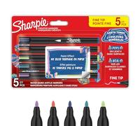 Sharpie Rotuladores acrílicos creativos | Tonos Tierra | Marcadores con punta fina base agua | Escribe en la mayoría de superficies | Materiales de arte y manualidades | 5 Unidades