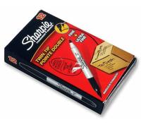 SHARPIE Rotuladores Permanentes de Doble Punta, Negro, Pack de 12