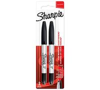 Sharpie rotuladores permanentes de doble punta | puntas fina y ultrafina | color negro | paquete de 2 marcadores | material escolar ideal