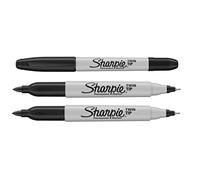 Sharpie Rotuladores permanentes de doble punta, tinta negra, paquete de 3, puntas finas y ultrafinas