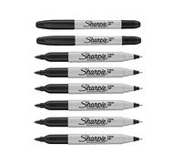 Sharpie Rotuladores permanentes de doble punta, tinta negra, paquete de 8, puntas finas y ultrafinas