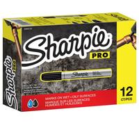 SHARPIE Rotuladores Permanentes Punta de Bala Pequeña con Cuerpo Metálico - 12