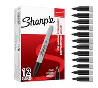 Sharpie rotuladores permanentes | punta fina | color negro | caja de 12 marcadores | material escolar ideal