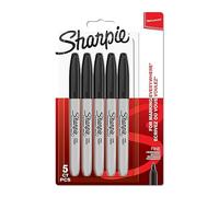 Sharpie rotuladores permanentes | punta fina | color negro | paquete de 5 marcadores | material escolar ideal