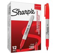 Sharpie rotuladores permanentes | punta fina | color rojo | juego de 12 marcadores | material escolar ideal