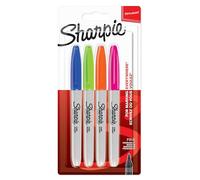 Sharpie rotuladores permanentes 2065403, punta fina, colores divertidos surtidos, juego de 4