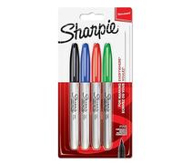 Sharpie – Rotuladores permanentes punta fina, paquete de 4 colores surtidos – ideal escolar