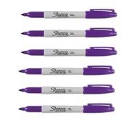 Sharpie Rotuladores permanentes, punta fina, morado, paquete de 6 unidades, tinta vibrante, de secado rápido y resistente a la decoloración para arte, manualidades, bricolaje y uso en oficina