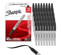Sharpie Rotuladores permanentes, punta fina para detalles llamativos, tinta negra, 40 rotuladores