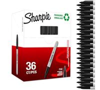 Sharpie Rotuladores permanentes – punta fina, tinta negra – caja de 36 (material escolar ideal)