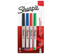 SHARPIE rotuladores permanentes | punta ultrafina | colores surtidos estándares | paquete de 4 marcadores | material escolar ideal