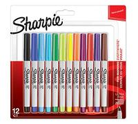 Sharpie rotuladores permanentes | punta ultrafina | colores surtidos | juego de 12 marcadores | material escolar ideal