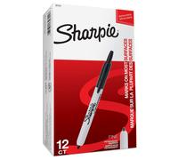 Sharpie rotuladores permanentes retráctil punta fina color negro paquete d