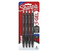 Sharpie S-Gel Bolígrafo de gel retráctil, punta fina, tinta azul, paquete de 4 (2116200)