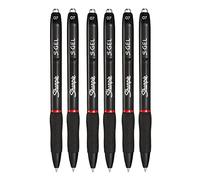 SHARPIE S-Gel - Bolígrafos de gel de agarre cómodo, punta media de 0.7 mm, tinta roja, 6 unidades