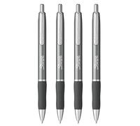 Sharpie S-Gel - Bolígrafos de gel de punta media de 0,7 mm, tinta negra, bolígrafos de gel de barril de metal, color gris plomizo, paquete de 4