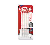 SHARPIE S-Gel, bolígrafos de gel, punta media (0.7 mm), bolígrafos de tinta de gel negra, roja y azul, 4 unidades