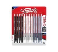 SHARPIE® S-Gel Fashion - Bolígrafos de gel, punta media, 0,7 mm, barril surtido, tinta surtida, paquete de 12 bolígrafos