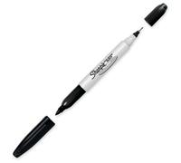 Sharpie S0921670 - Marcador de CD/DVD (Doble Punta de 1 mm y 0.5 mm, 12 Unidades), Color Negro