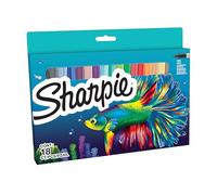 Set de rotuladores permanentes Sharpie | Surtido de colores de edición limitada | Punta fina | 18 rotuladores | Set de vuelta al cole