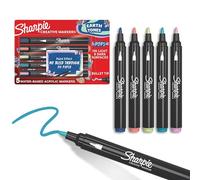 SHARPIE Rotuladores Creativos de Pintura Acrílica | Tonos Tierra | Marcadores de Pintura a Base de Agua | Tinta Antimanchas Escribe en la Mayoría de Superficies| Colores Surtidos | 5 Unidades