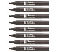 Sharpie W10 Marcadores permanentes - Punta de cuña cincel - Tinta negra - Paquete de 8