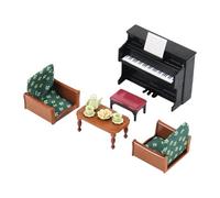 Sharplace 1/12 Casa de Muñecas Mini Sofá Piano Mesa de Café para Sala de Estar Pasillo Dormitorio