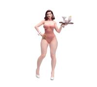 Sharplace 1:18 Niña con Bandeja de Servir Modelo de Personaje Figura de Mujer en Traje de baño para Escena DIY Diseño de estación de Tren