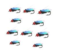 Sharplace 10 Piezas de Pesca con Mosca, Accesorios de Pesca, Pesca en El Mar, Herramientas de Pesca Al Aire Libre, Señuelos de Pesca con Anzuelos para Lubina, S, 10,5 mm x 4 mm