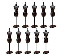 Sharplace 10 Piezas de Soportes para Exhibir Vestidos, Soportes para Faldas con Base, Micro Juguete para Escena de La Vida, Maniquí para Casa de Muñecas 1/6 Par, Negro