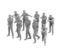 Sharplace 10 Piezas Figuras en Miniatura Combatientes de Resina Modelos Unipieza Listos para Pintar y Personalización Creativa Adecuados para Dioramas Maquetas Tácticas Colección, 1/64 3CM