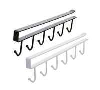 Sharplace 2 Ganchos Metálicos Multifuncionales Que Ahorran Espacio para Montar debajo de Gabinetes, Portavasos, Estantes para Llaves, Estantes de Baño Y Artícul, Fila única, tal como se describe