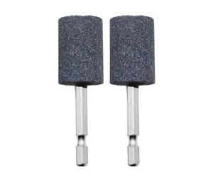 Sharplace 2 Piezas Cabezal Rectificador Hexagonal Rueda Afiladora Taladro Portátil Herramienta Potente Material Corindón Marrón Adecuado para Trabajar Metales M, Cilíndrico 79mm