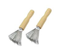 Sharplace 2 piezas de herramienta limpiadora de cepillos de pelo con rastrillo de metal, solución de fácil limpieza para cepillos, mango de madera para