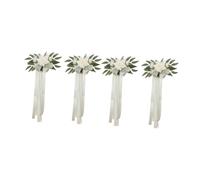Sharplace 2 Piezas Decoración de Pasillo de Boda con Flores Artificiales Arreglo Cintas Adecuado para Nupcial Recepción Fotografía, 4 Piezas Blancas, tal como se describe