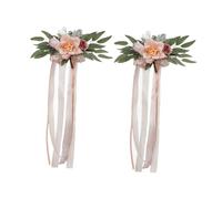 Sharplace 2 Piezas Decoración de Pasillo de Boda con Flores Artificiales Arreglo Cintas Adecuado para Nupcial Recepción Fotografía, Pink 2pcs, tal como se describe