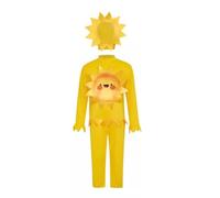 Sharplace 2 Piezas Disfraz Infantil Cosplay Traje Mono Conjunto Jumpsuit Casco de Planta Cierre Alto con Piernas Rectas Impresos Adecuado para Recitales, Traje De Girasol De 2 Piezas, 130cm
