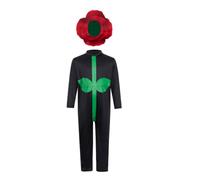 Sharplace 2 Piezas Disfraz Infantil Cosplay Traje Mono Conjunto Jumpsuit Casco de Planta Cierre Alto con Piernas Rectas Impresos Adecuado para Recitales, Traje De Rosa De 2 Piezas, 120cm