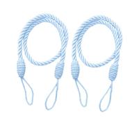 Sharplace 2 Piezas Sujeta Cortinas de Cuerda de Paneles Soporte para Cortinas Poliéster Fuerte Práctico para Sala de Estar Dormitorio Espacio, Azul, 70cm