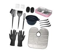Sharplace 21 Piezas Kit de Tinte para Cabello Completo con Herramientas de Peluquería Brochas Cuenco Y Guantes de PP Y Látex Duraderos Adecuado para Estilistas, Rosa