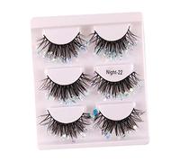 Sharplace 3 Pares de Pestañas Postizas Luminosas, Pestañas con, Pestañas Postizas para Fiestas, Azul