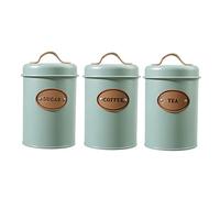 Sharplace 3 Piezas Botes de Cocina Frascos Conservación Hermética Recipientes Café Azúcar Té Acero Galvanizado con Tapa para Organización Encimera Hogar Cocina, verde, tal como se describe