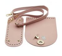 Sharplace 3 Piezas Kit de Bolso Sintético con Base Perforada Solapa y Correa Ajustable Piel PU Brillante Metal de Resistente Adecuado para Bricolaje Costura Talleres, Light Pink