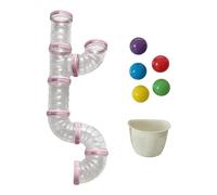 Sharplace 3 Piezas Tablero Ocupado Tubo Educativo Accesorios de Motricidad Conducto Transparente Adecuado para Aprendizaje Sensorial, Rosa Claro 55cm
